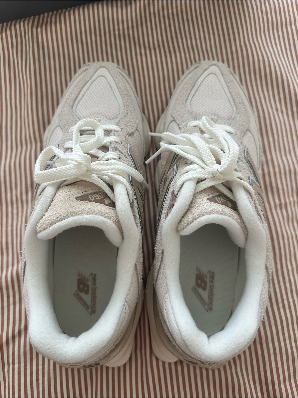 New Balance 9060 Beige White Sneakers - Picture 5 of 10